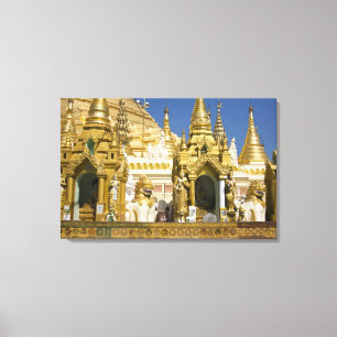 Shwedagon-Pagode (Paya), große Tempelanlage, die Leinwanddruck