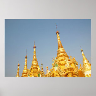 Shwedagon-Pagode, Yangon, Myanmar Poster