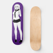 Shy Anime School Girl Skateboard Deck (Vorderseite)