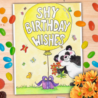 Shy Birthday wünscht Postcard von Nicole Janes Postkarte