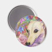 Shy Blume Whippet Magnet (Vorderseite/Rückseite)