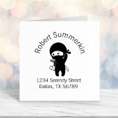 Shy Blushing Ninja Holding Origami Herzadresse Permastempel