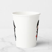 Shy Blushing Ninja Holding Origami Paper Heart Pappbecher (Rechts)