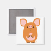 Shy Cartoon Pig Zollmagnet Magnet (Vorderseite/Rückseite)