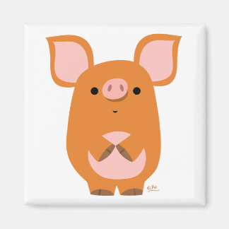 Shy Cartoon Pig Zollmagnet Magnet