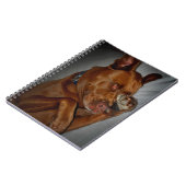 Shy Chocolate Labrador Pit Mix Dog Notizblock (Linke Seite)