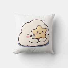 Shy Cloud umarmt einen Stern - Dreamy Niedlich Sky Kissen