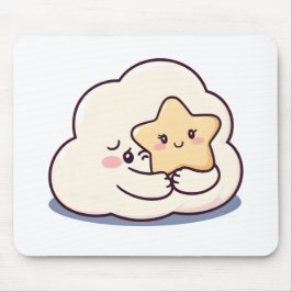 Shy Cloud umarmt einen Stern - Dreamy Niedlich Sky Mousepad