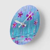 Shy Daisies Clock Runde Wanduhr (Winkel)