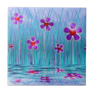 Shy Daisies Decorative Tile Fliese