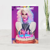 Shy Drag Queen Funny Birthday Karte (Vorderseite)