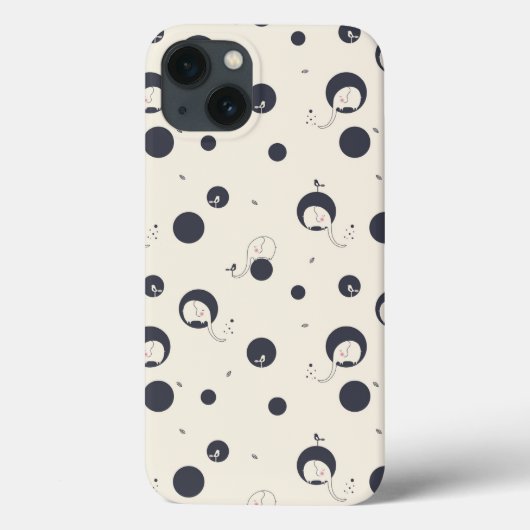 Shy Elephant Pattern Case-Mate iPhone Hülle (Rückseite)