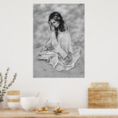 Shy Flower Girl Poster (Küche)