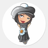 Shy French Girl Stickers (Vorderseite)