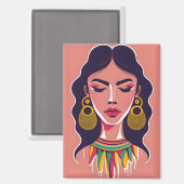 Shy Girl Blinks Magnet (Vorderseite/Rückseite)