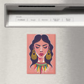 Shy Girl Blinks Magnet (In Situ (Geschirrspüler))