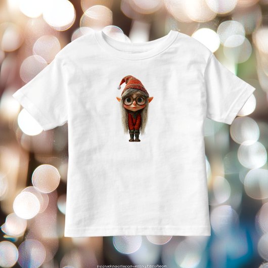 Shy Girl Christmas Elf Kleinkind's T-Shirt