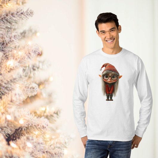 Shy Girl Christmas Elf Men's T-Shirt