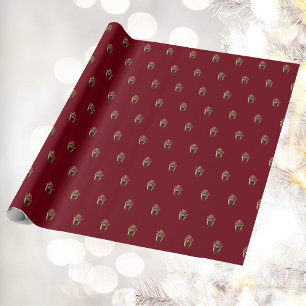 Shy Girl Christmas Elf Wrapping Paper Geschenkpapier