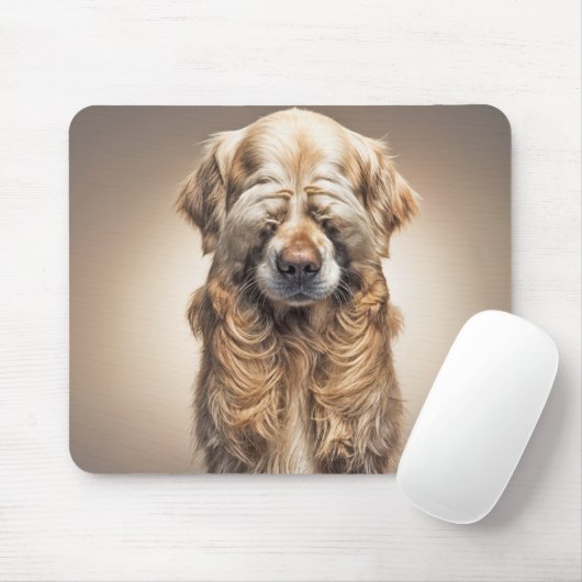 Shy Golden Retriever Mousepad (Mit Mouse)