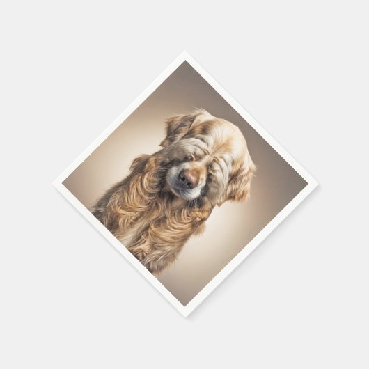 Shy Golden Retriever Serviette (Ecke)