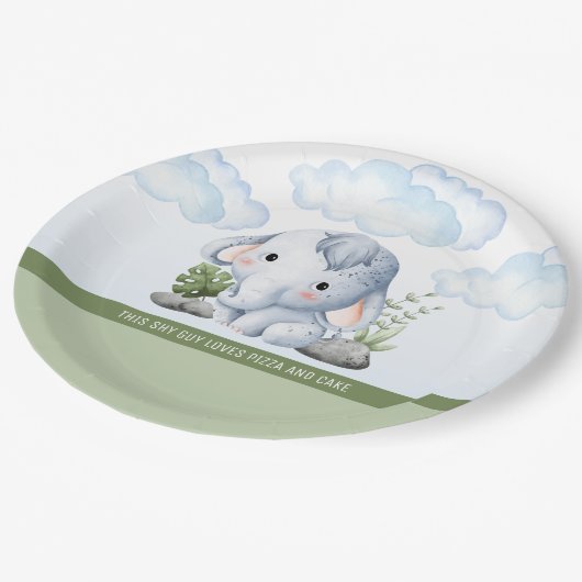 Shy Guy Birthday Paper Plate Pappteller (Schrägansicht)