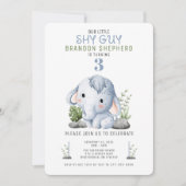 Shy Guy Elephant Birthday Invitation Einladung (Vorderseite)