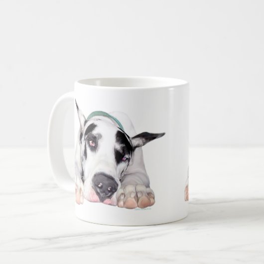 Shy Harlequin Great Dane Kaffeetasse (Vorderseite Links)
