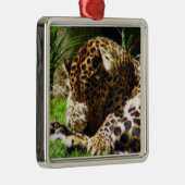 Shy Leopard Ornament Aus Metall (Rechts)