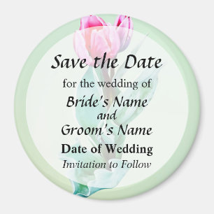 Shy Little Tulip Save the Date Magnet