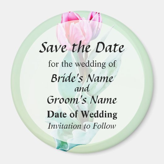 Shy Little Tulip Save the Date Magnet (Vorne)