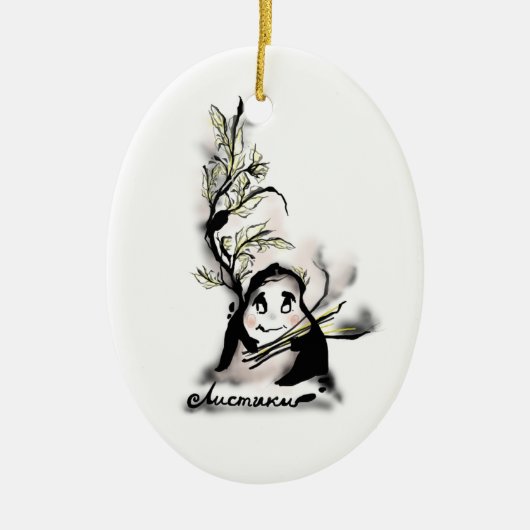 Shy Mr. Leaf Keramik Ornament (Vorne)
