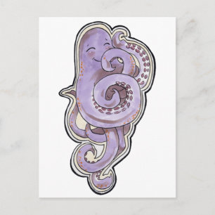 Shy Octopus Postkarte