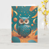 Shy owl suddenly Birthday Karte (Gelbe Blume)