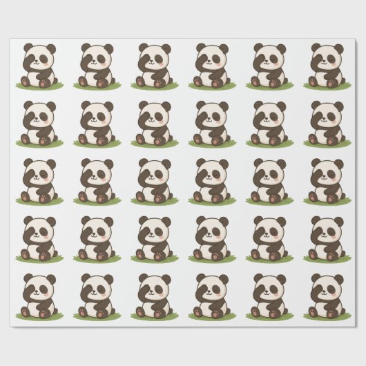 Shy Panda Moment Geschenkpapier (Flach)