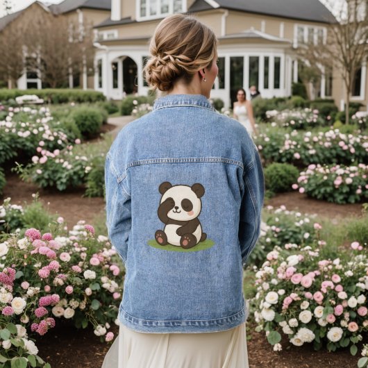 Shy Panda Moment Jeansjacke (Hochzeit Rückseite)
