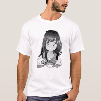 Shy School Girl - Niedlich Kawaii Anime - Japanisc T-Shirt