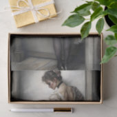 Shy Showgirl Dancer in Pink Ruffles Decoupage Seidenpapier (Geschenk)