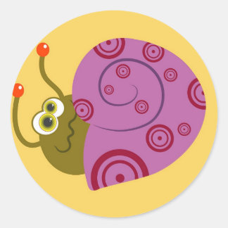 Shy Snail Runder Aufkleber