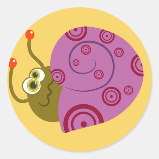 Shy Snail Runder Aufkleber (Vorderseite)
