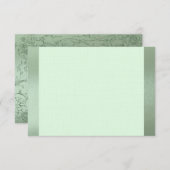 Shy Unicorn Green Metallic Flat Vielen Dank Mitteilungskarte (Vorne/Hinten)