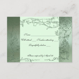 Shy Unicorn Green Metallic uAwg mit Umschlägen RSVP Karte