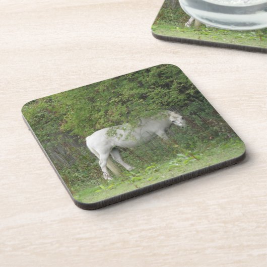 Shy White Horse Cork Untersetzer (Linke Seite)