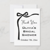 Shying the Knot Black Bow Border Brautparty Dankeskarte (Vorderseite)