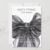 Shying the Knot Black Bow-Brautparty Einladung (Vorderseite)