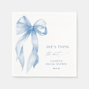 Shying the Knot Dusty Blue Bow Brautparty Serviette