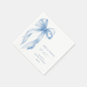 Shying the Knot Dusty Blue Bow Brautparty Serviette (Ecke)