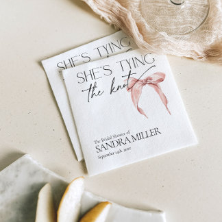 Shying the Knot Pink Bow Brautparty Serviette