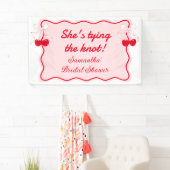 Shying the Knoten Bow Brautparty Willkommen Banner (Insitu)