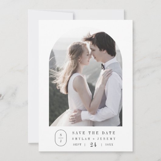 SHYLAH Classic Neutral Elegant Boho Einzigartige H Save The Date (Vorderseite)